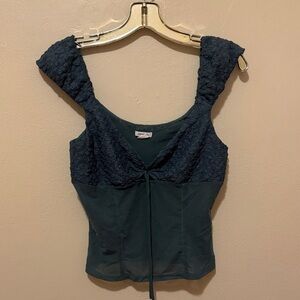 Kimchi Blue Teal Lace Blouse